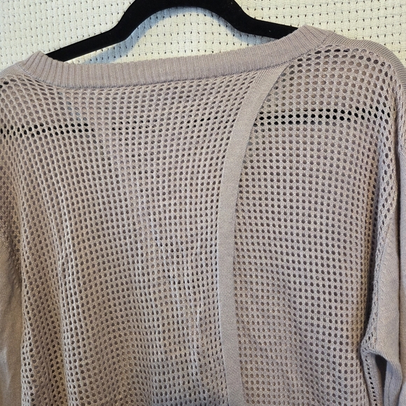 Diadora XL Loose Knit Cashmere Blend Taupe Women's V-Neck Athletic Sweater - Picture 8 of 10